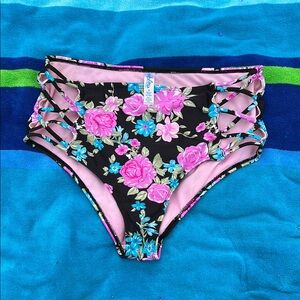 Floral High-Waisted Bikini Bottoms